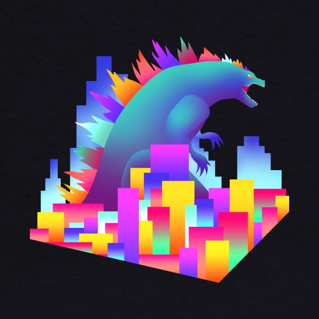 Neon city Godzilla by Alice_Wieckowska